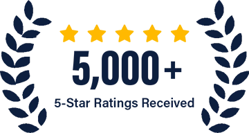 5,000+ 5-Star Ratings Received