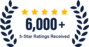 6,000+ 5-Star Ratings Received