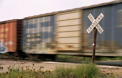 Hazardous railroad crossing