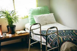 Empty bed in nursing home