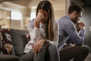 Unhappy young couple