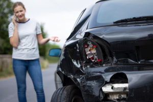 Woman in car accident