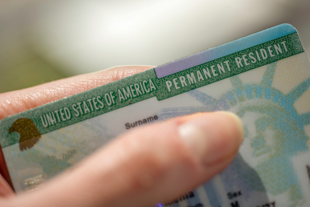Photo of green card