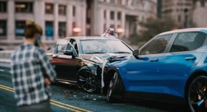 head-on collision between two cars