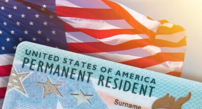 Green Card US Permanent resident card USA.