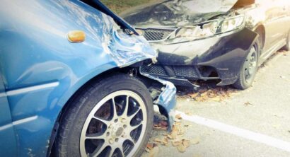 A smashed up car after an accident leaves a wreck