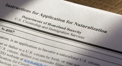 The instructions for Form N-400, Application for Naturalization, an application to become a naturalized U.S. citizen