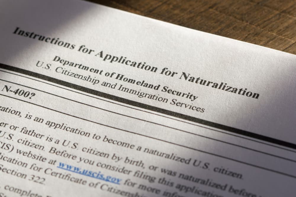 The instructions for Form N-400, Application for Naturalization, an application to become a naturalized U.S. citizen