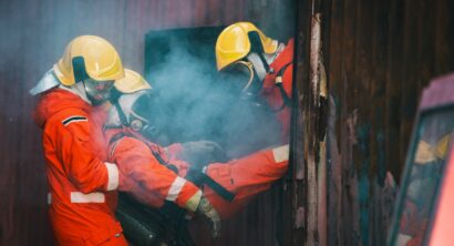Firefighters are working together to extinguish the fire. The rescue efforts also include providing assistance to the victims.