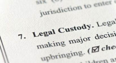close-up custody section of divorce filing