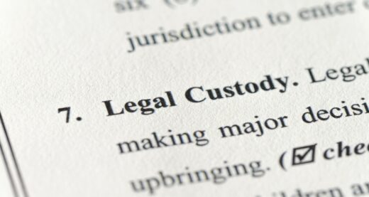 close-up custody section of divorce filing