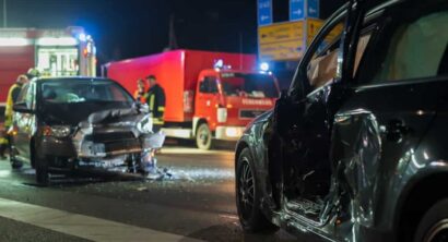 Traffic accident at an intersection