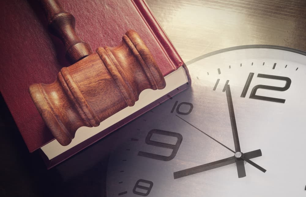 Gavel, Clock, and Book - Concept of Legal timeline