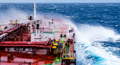 large ship in the ocean